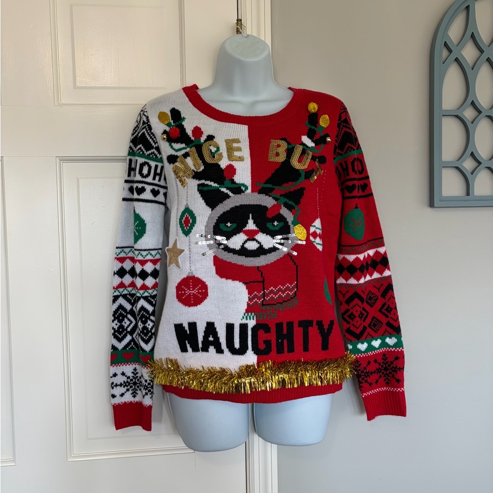 No Boundaries Red and White Sweater